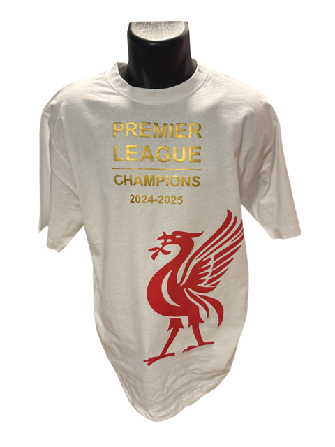 Mesterskabs T-Shirt i Guld Tryk med Bird