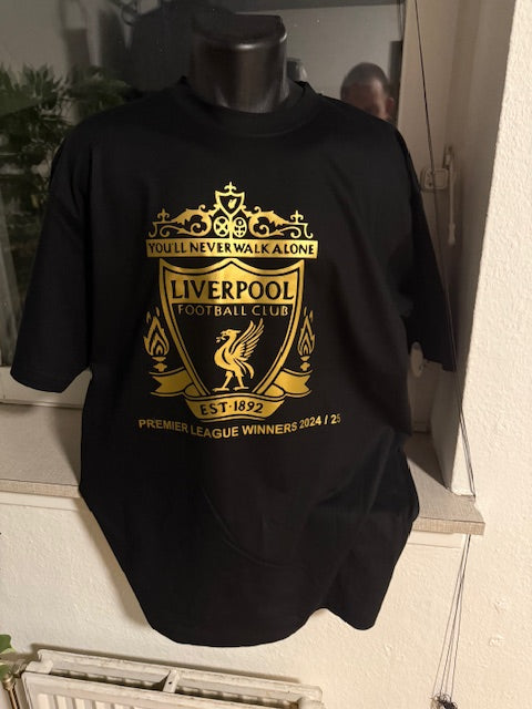 Mesterskabs T-Shirt i Guld Tryk med Bird