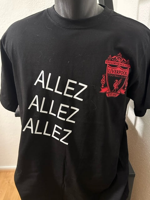 Hoodie ALLEZ ALLEZ ALLEZ med Liverpool Logo (Billede er vist med T-shirt)