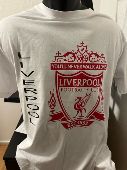Kortærmet T-Shirt Liverpool logo med Tekst